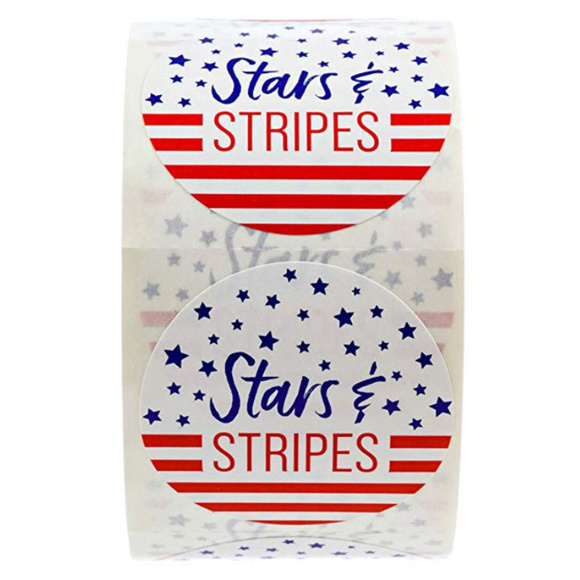 500 stars & stripes patriotic wafer stickers - Picture 5 of 8